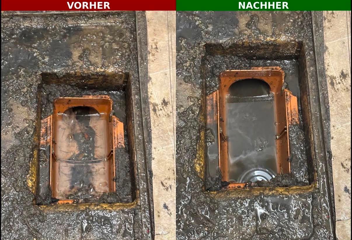 Before and after plumbing job
