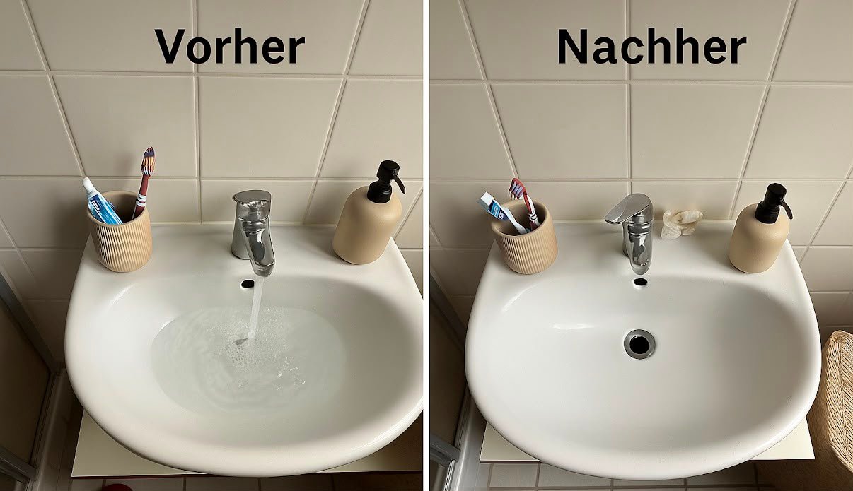Before and after plumbing job